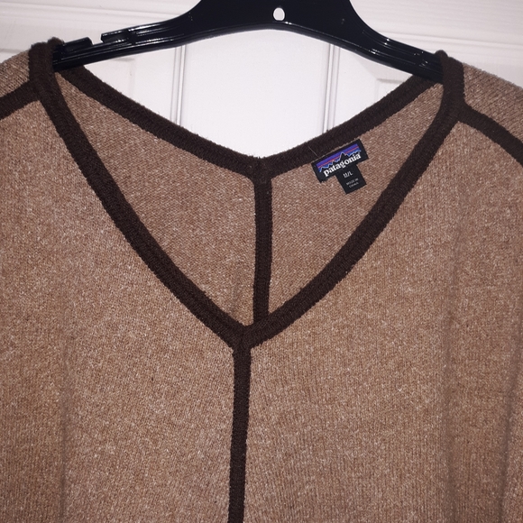 Patagonia Womens VNeck Poncho Pockets Cotton/Poly Blend Size M/L EUC - Picture 2 of 5